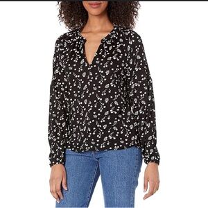 Lucky Brand Black Floral Women's Top